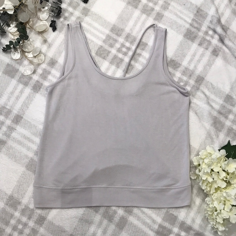Athleta pale gray top